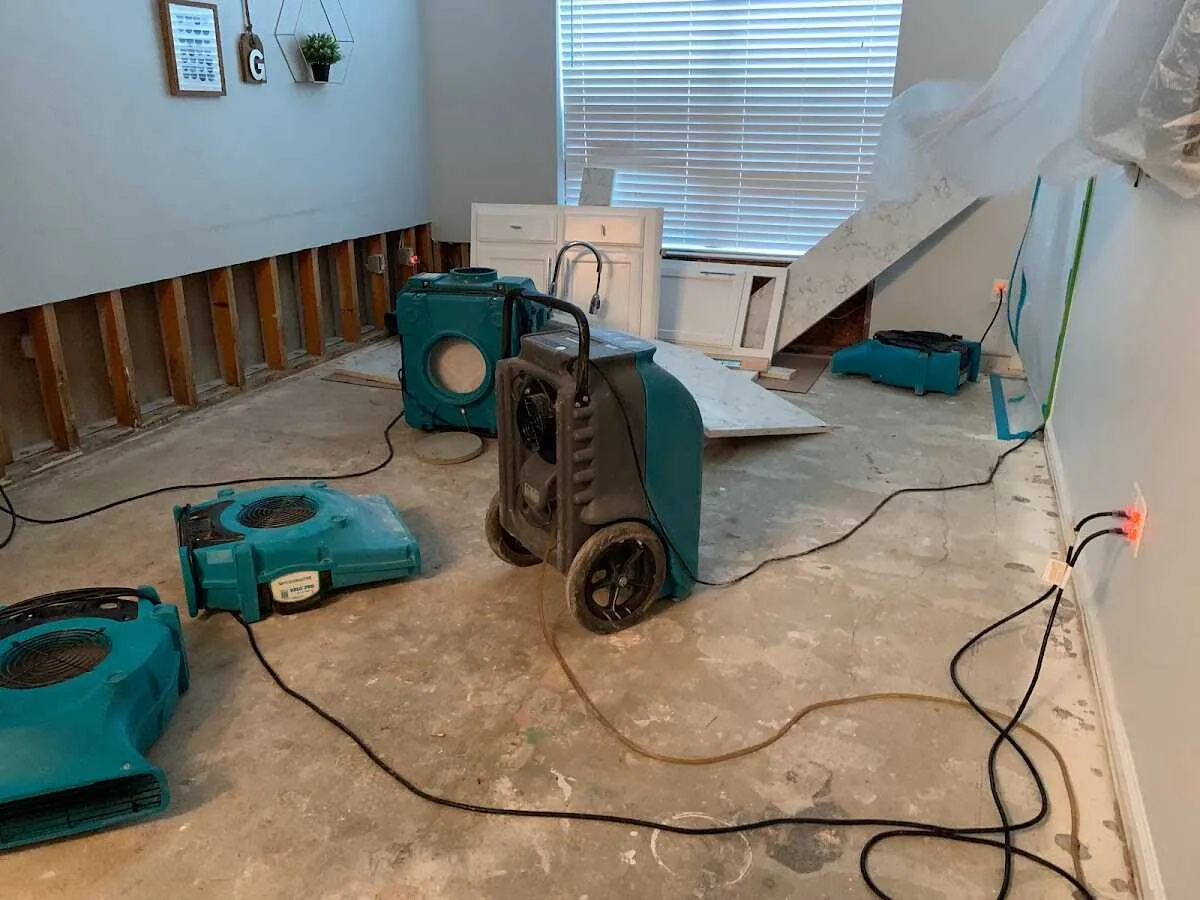 Dehumidifier in flood-cut room for Water Extraction & Removal in Mebane